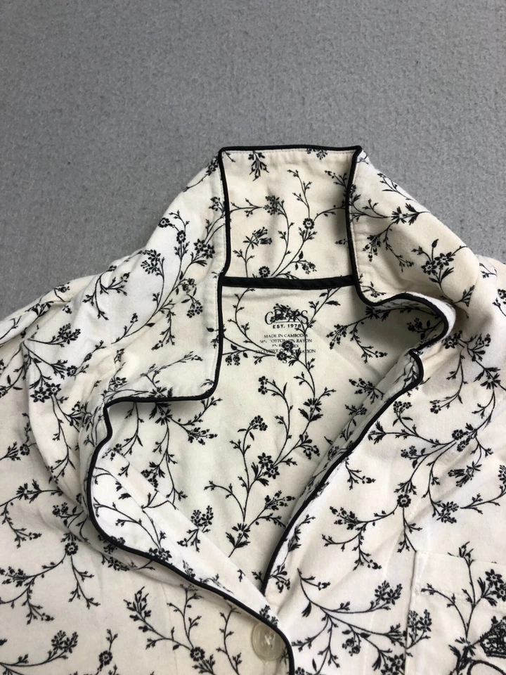 Juego de pijama Chaps para mujer pequeño clásico floral negro/blanco logotipo bolsillo conjunto para dormir Foto 3 de 4