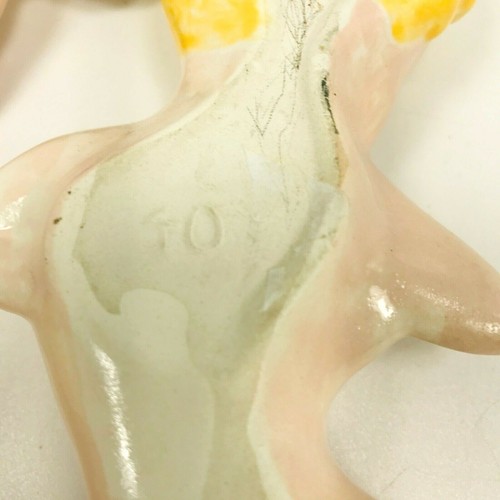 1950s 60s MCM 4 Mermaid Figurines Wall Cherubs Pink Kitschy Pin Ups Bathroom - Picture 11 of 11