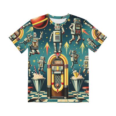 All Over Print T Shirt Retro Robots in Atomic Age Fair