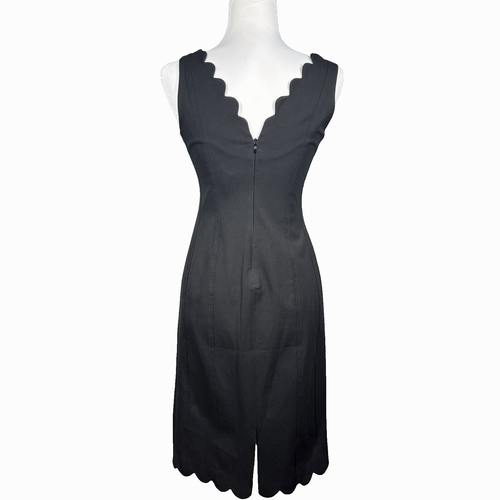 Banana Republic 2P Womans Sleeveless Black Scallop Trim Black Dress 2 Petite - Picture 4 of 16