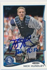 Nick Hundley San Diego Padres Autographed 2014 Topps Card #37