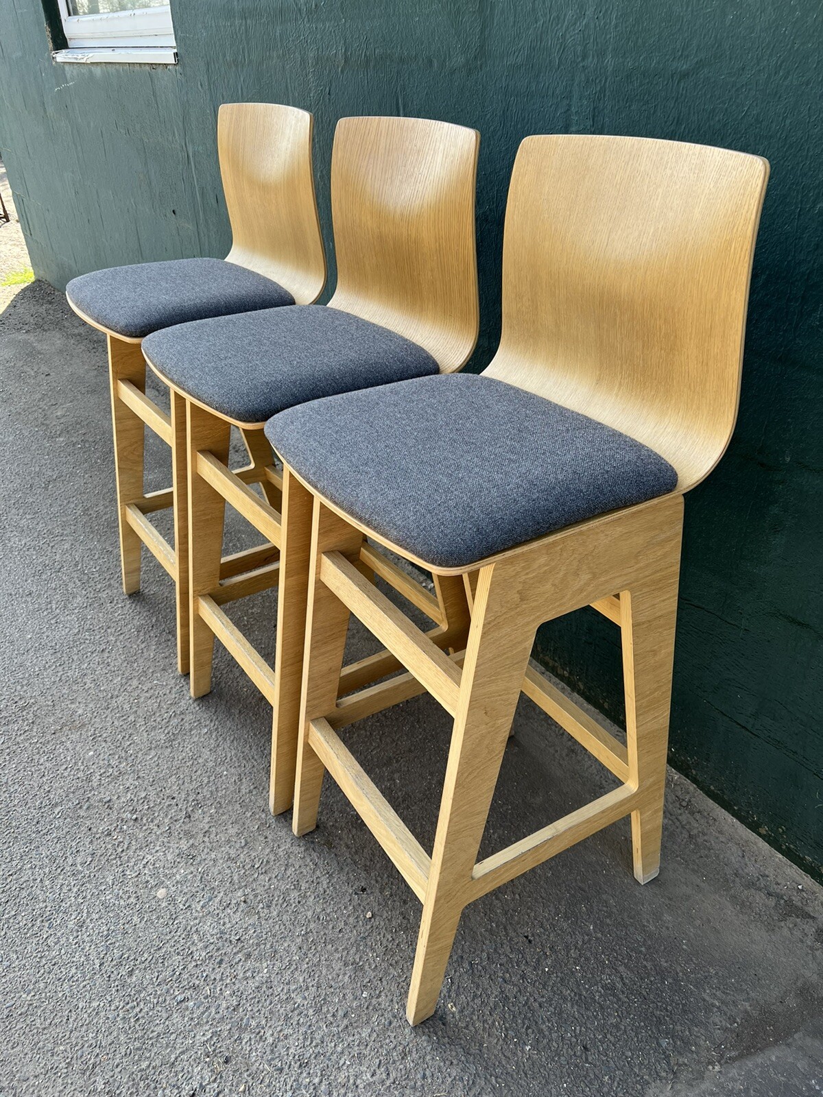Set of 3 Upholstered Bar Stools (Cafe / Restaurant / Pub Barstools) eBay
