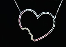 Swarovski Hello Heart Necklace Rhodium Plated 32" 1024612 MSRP 140 N595
