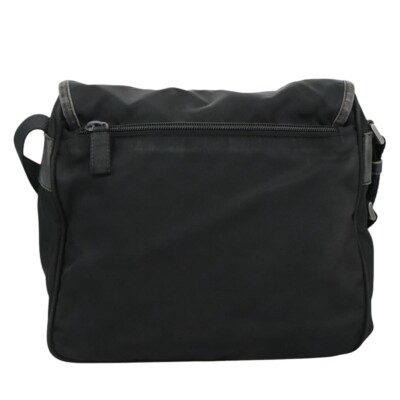 バッグ PRADA nylon messenger bag dark gray Re-Nylon leather-trimmed crossbody bag in grey - Prada