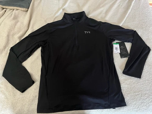 TYR Men’s SLS Long Sleeve 1/4 Zip Black Size M Medium