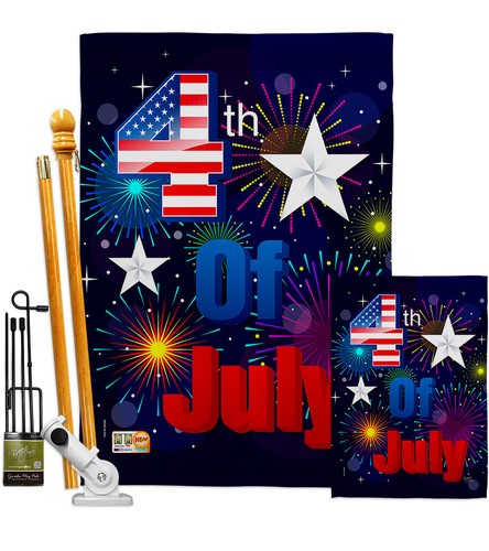 Fireworks July 4Th Fourth Of Star US Independence Day Garden House Yard Flag - Picture 5 of 13