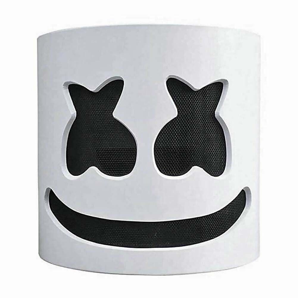 DJ Marshmallow Maske aus Latex mit LED Beleuchtung; Marshmello-w Gesichtsmaske