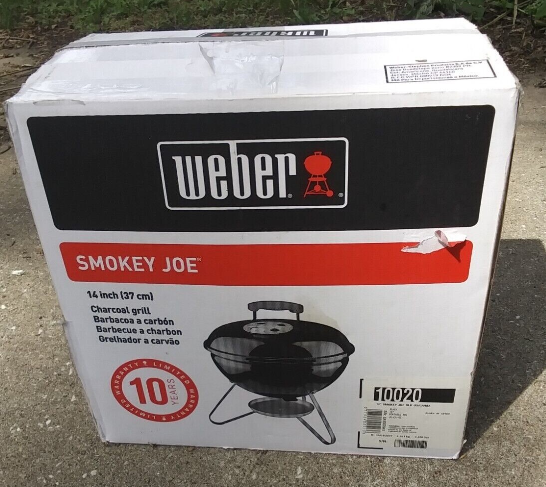 NIB Weber 10020 Smokey Joe Premium Charcoal 14 Inch Grill - Black New ...