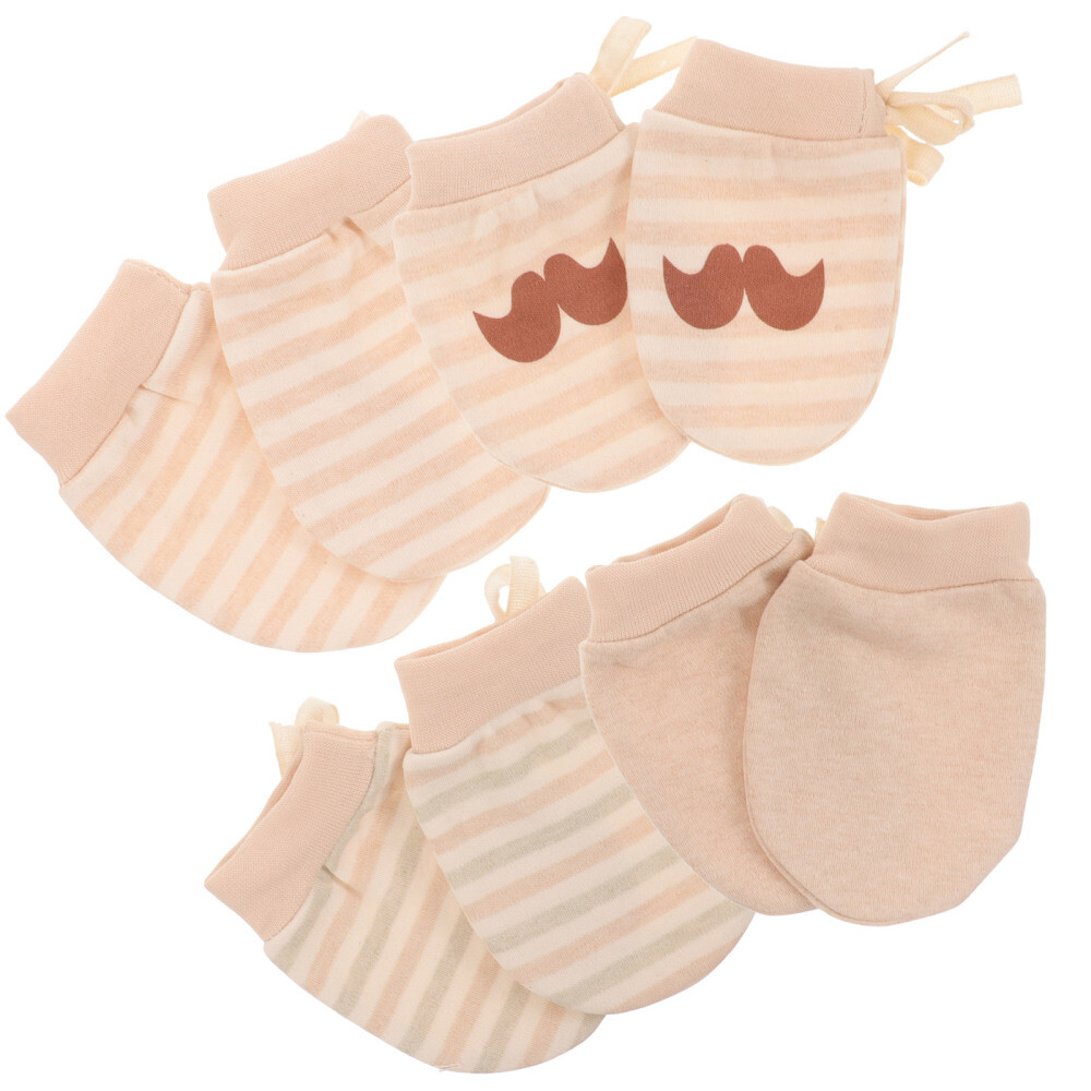 4 Pairs Baby Mittens Cotton Mittens Newborn Girl Mittens Noscratch