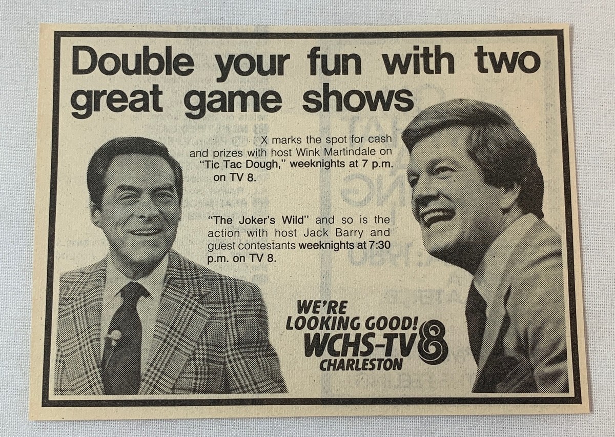 1979 WCHS tv ad ~ Wink Martindale TIC TAC DOUGH, Jack Barry