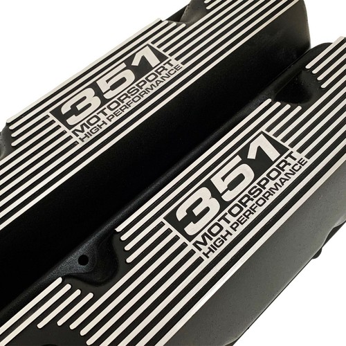 Ford 351 Cleveland MOTORSPORT HIGH PERFORMANCE Valve Covers Black - Ansen USA - Picture 2 of 9