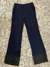 Mango Ltd Edition Premium Navy Houndstooth Trousers Size 6