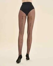 Gabriella Amore Heart Patterned Back seam Pantyhose Tights Hosiery 20 Denier