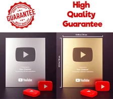YouTube Play Button gold silver YouTube custom award plaque wall Decor