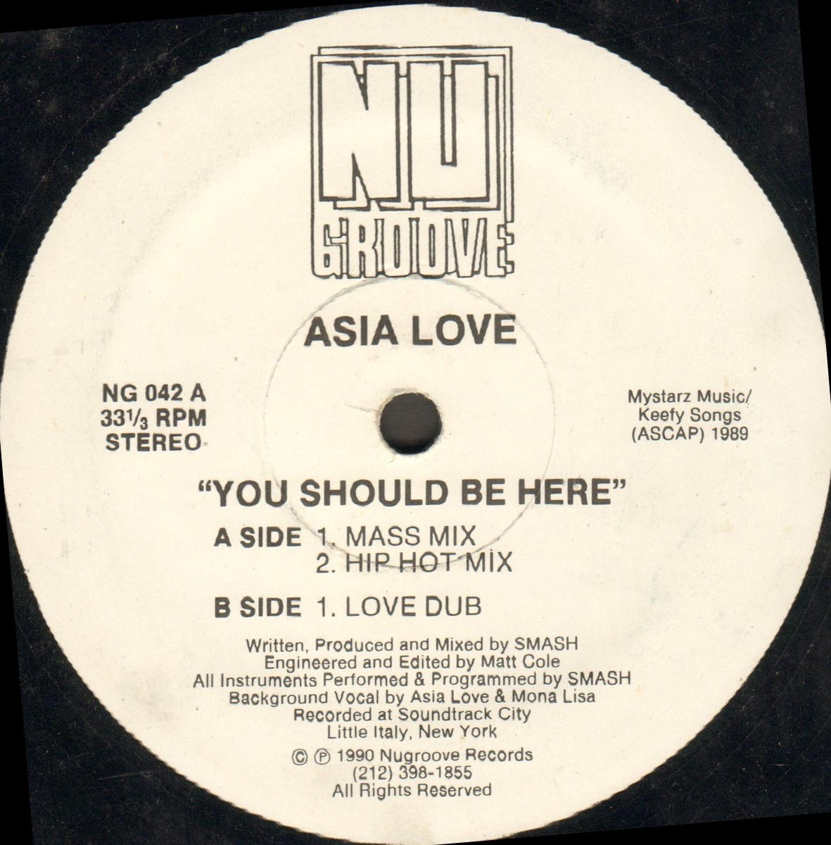 激レア90s！Asia Love - You Should Be Here ASIA Love - You Should Be Here - 1990 NU Groove USA - NG-042