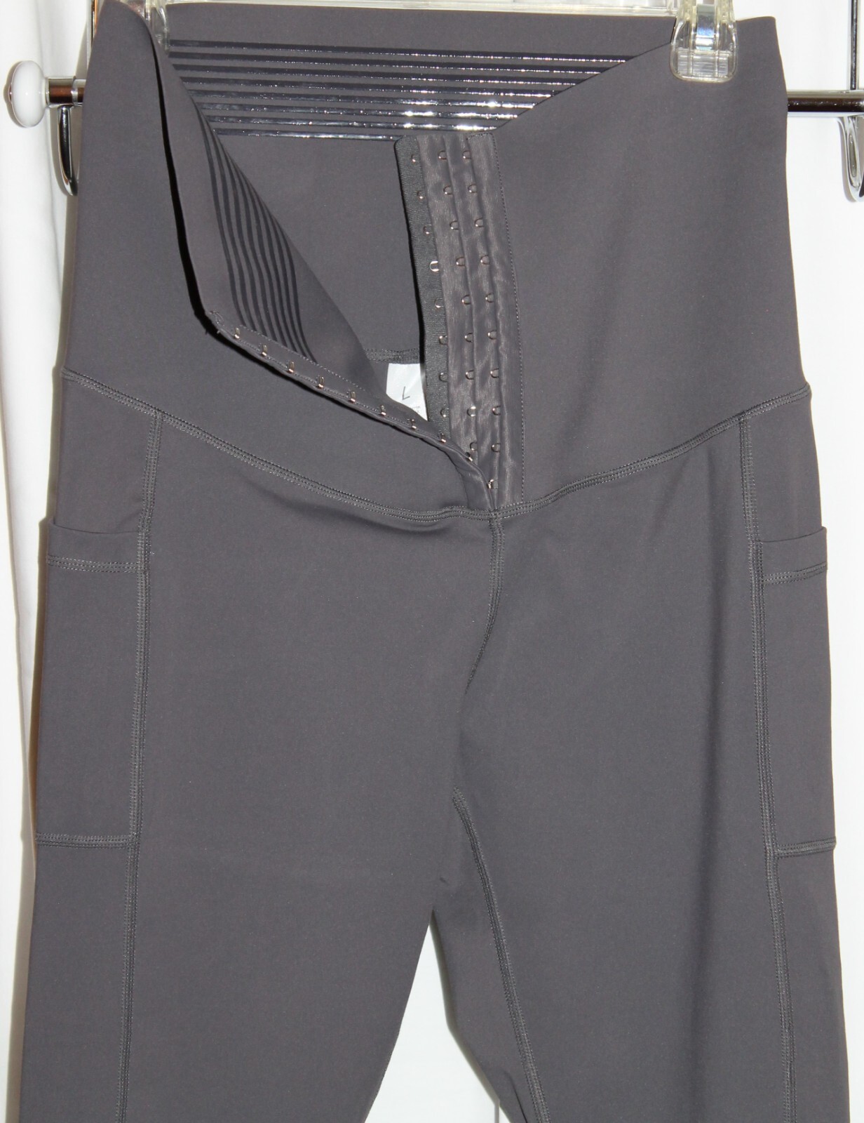 Corset leggings Soft Body Shaper with Pockets Gray size Large-image