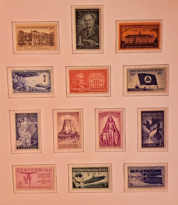 United States Lot of 57 Stamps - MNH VF- Superb 1955 -1959 -See