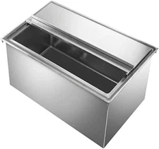 18'' x 24'' Stainless Steel Drop-In Ice Bin Chest - Commercial Bar Sink