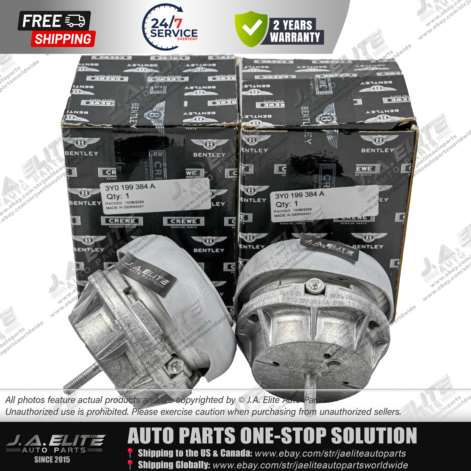2 pcs Genuine Engine Mounts fit Bentley Mulsanne 2010+ 3Y0199384A
