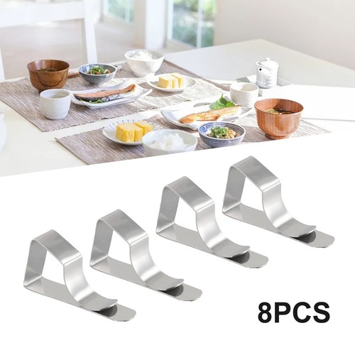 Enjoy Your Meal without Disturbance Set of 8 Stainless Steel Tablecloth Holders - Picture 9 of 24