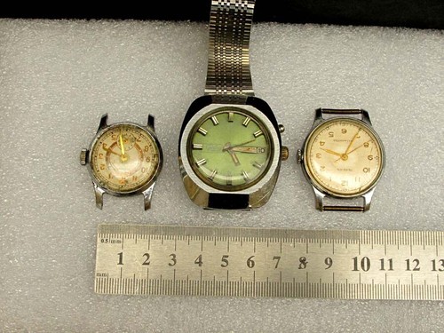 Set Of 3 USSR Soviet Made Watches POBEDA & SLAVA Non Working For Parts Or Repair - Picture 11 of 11