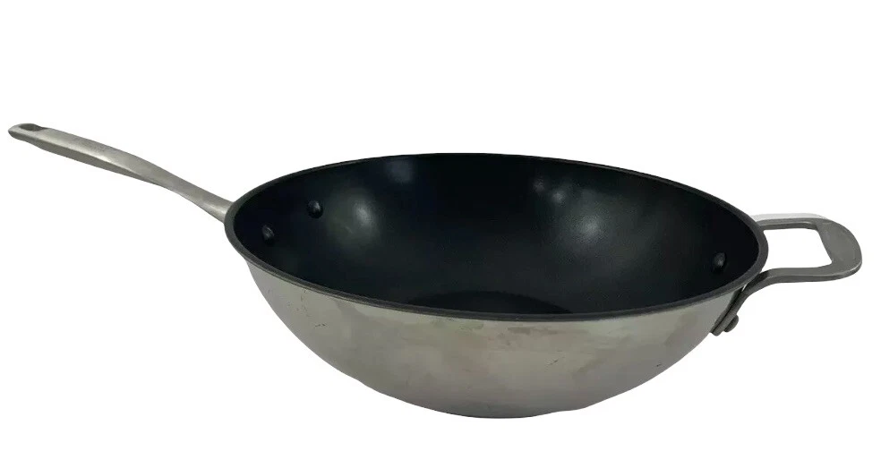 CALPHALON Contemporary Nonstick 12-Inch Flat WOK Pan with Helper Handle 155