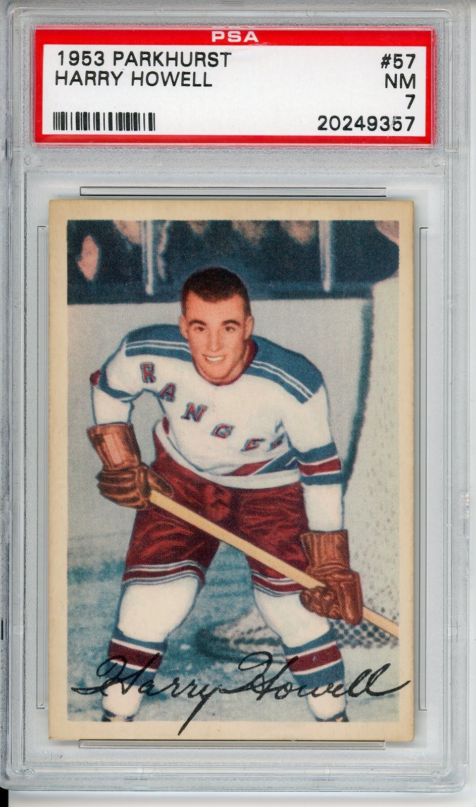 1953 Parkhurst Harry Howell #57 Rookie HOF PSA 7
