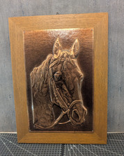 Pferdekopf Kupferbild Pferdekopf Holzrahme