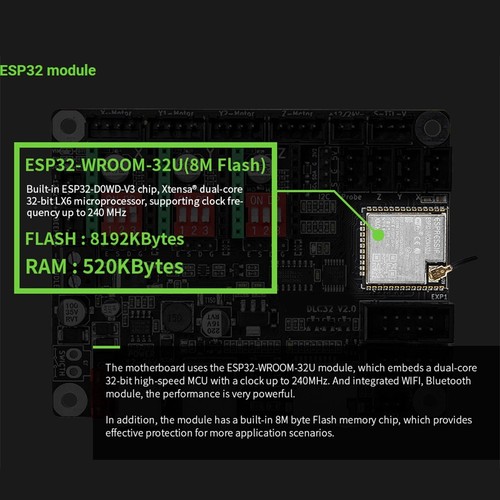 MKS DLC32 V2.1 32-Bit-Lasergravierer-Motherboard Offline ESP32 WiFi-Control4792 - Afbeelding 5 van 10