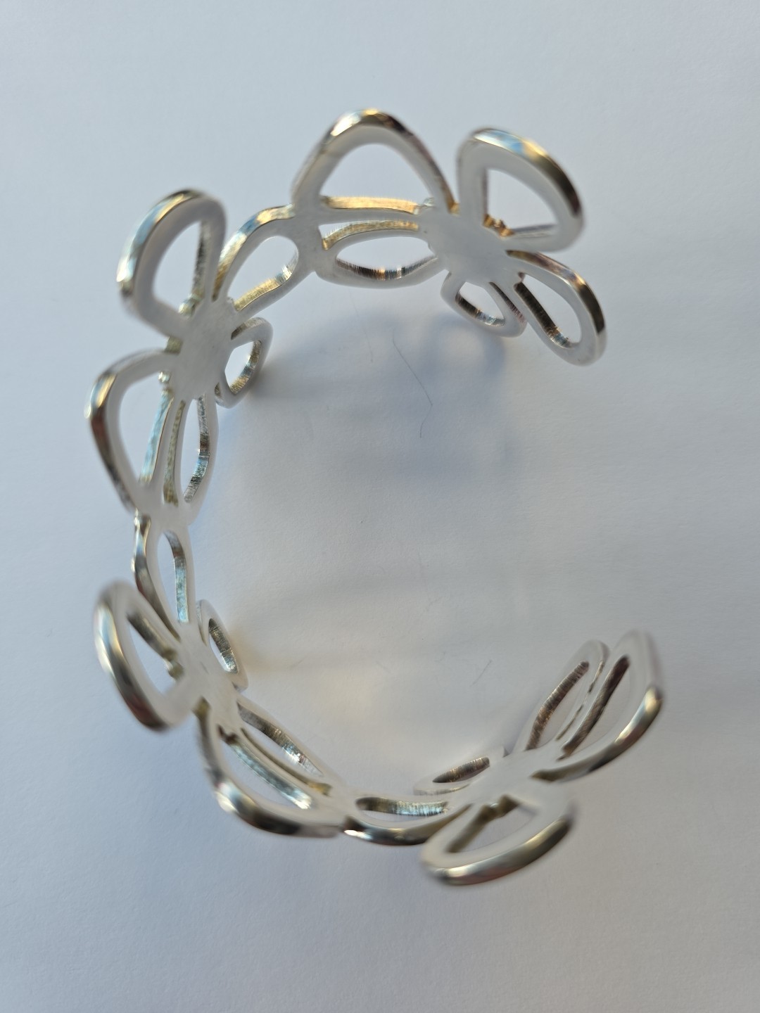 Stunning Large Solid 925 Sterling Silver Hibiscus… - image 6