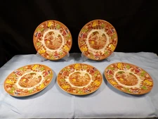 Set of 5 Wood & Sons English Scenery Enoch Woods Dessert Pie Plates 6 3/4" Wide
