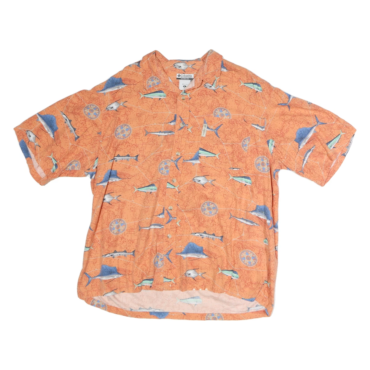 Chemise Columbia Homme, Manches Courtes, Taille L, Couleur Crème - Occasion