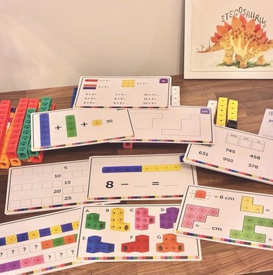 MathLink Cubes Elementary Math Activity & Early Math Activity Set & extra cubes!