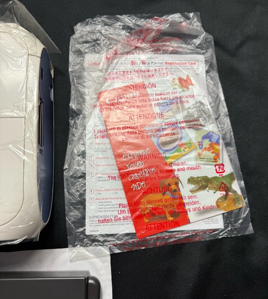 Canon PIXMA Mini 260 Compact Photo Printer – New Open Box, Power Supply & Manual - Image 4 of 4