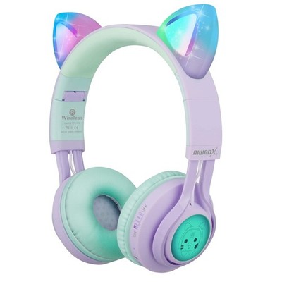 Wireless Headphones, CT-7S Cat Ear Bluetooth, 85dB Volume Limiting, LED Light...