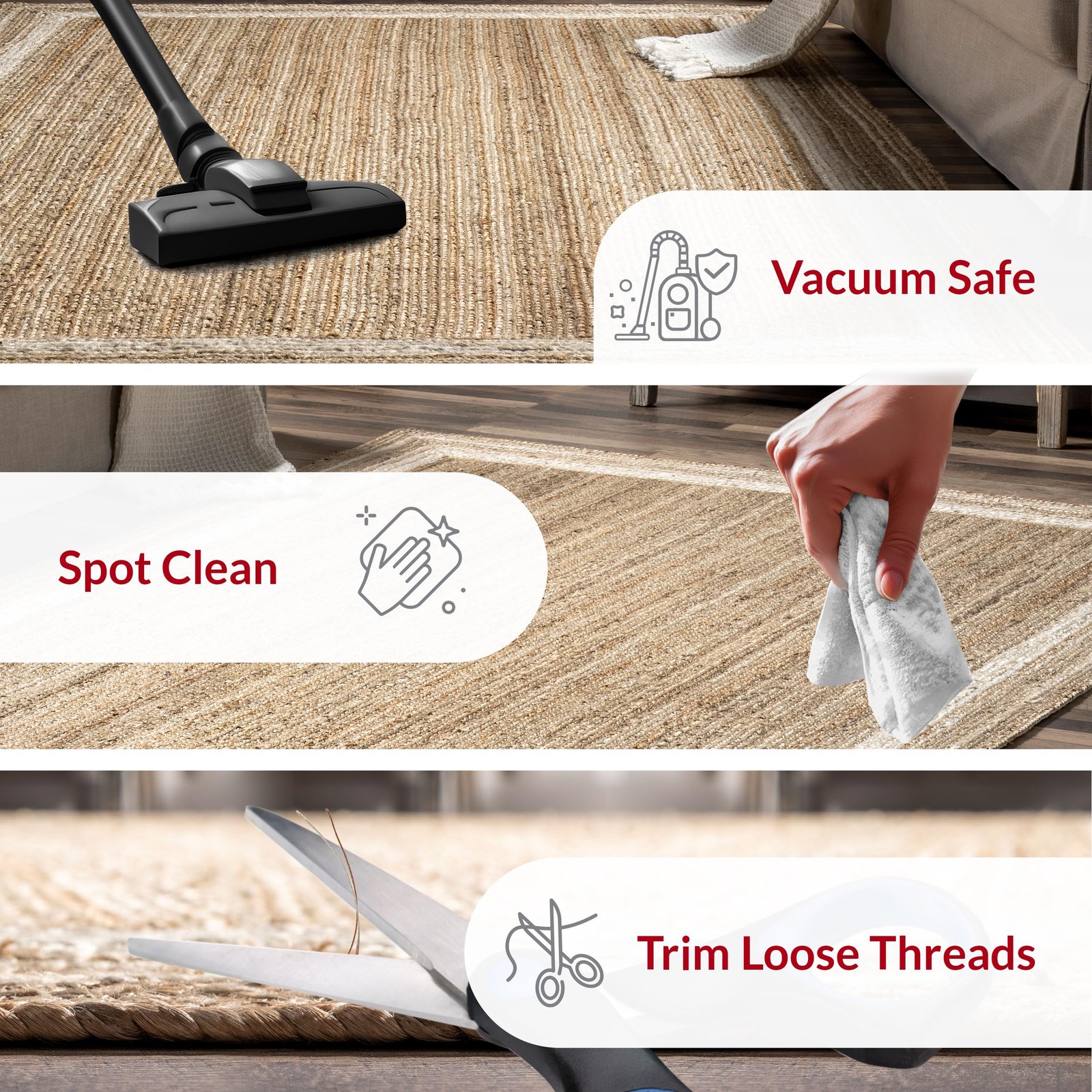 Rikki Off-White/Natural, 4' x 6' Oval, Coastal Braided, Jute, Soft and Textur... thumbnail 3