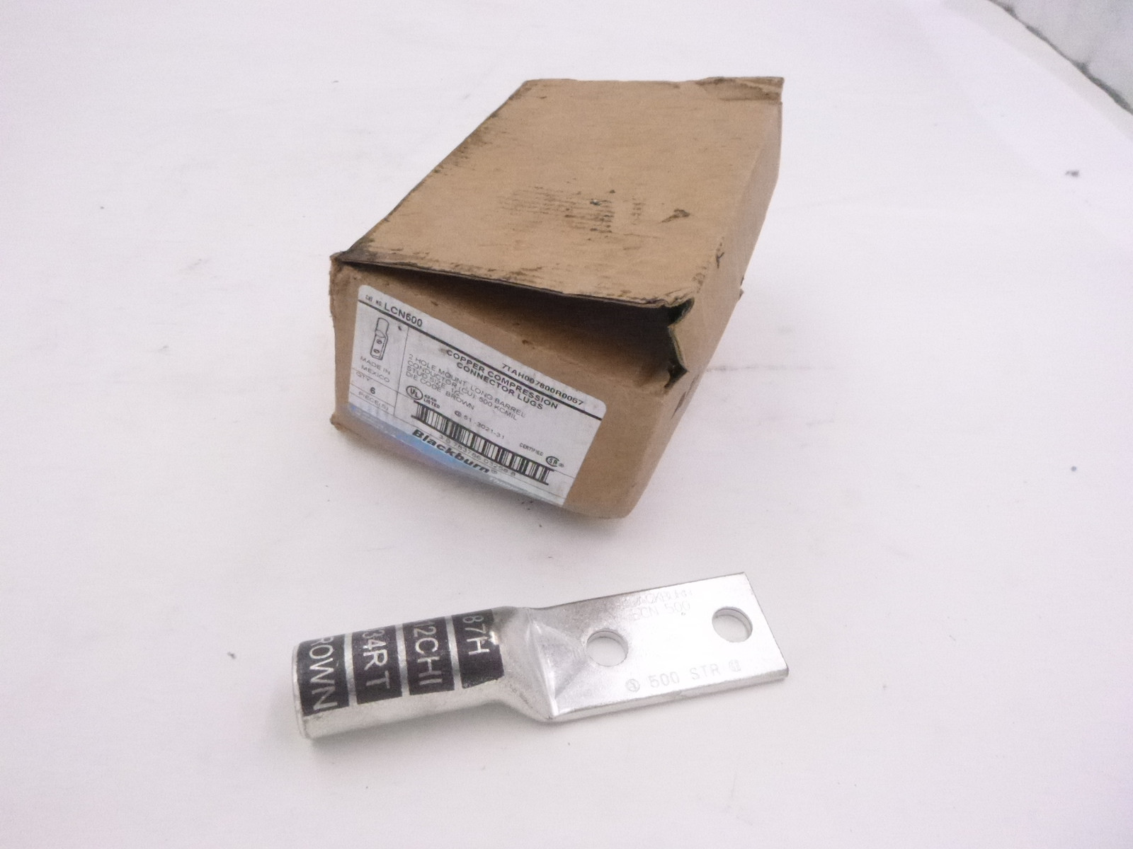 ABB BKB Blackburn LCN500 500MCM Brown 2-1/2" Long Compression Connector Lug