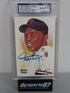 1980 Perez Steele Willie Mays Signed Postcard #/10000 PSA Authentic 10 Auto