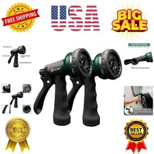 Garden Hose Nozzle 2PK, ABS Water Spray Nozzle with 7 Adjustable Patterns, Sl...
