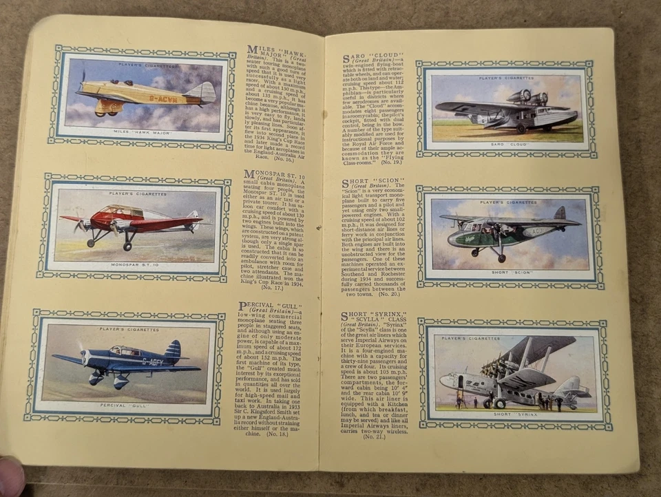 VINTAGE 1930's AN ALBUM OF AEROPLANES (CIVIL) JOHN PLAYER & SONS CIGARETTE CARDS - Image 2 of 3