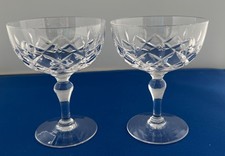 Set of 2 VTG Stuart England Regent Cut Crystal Champagne Cocktail Coupe Glasses
