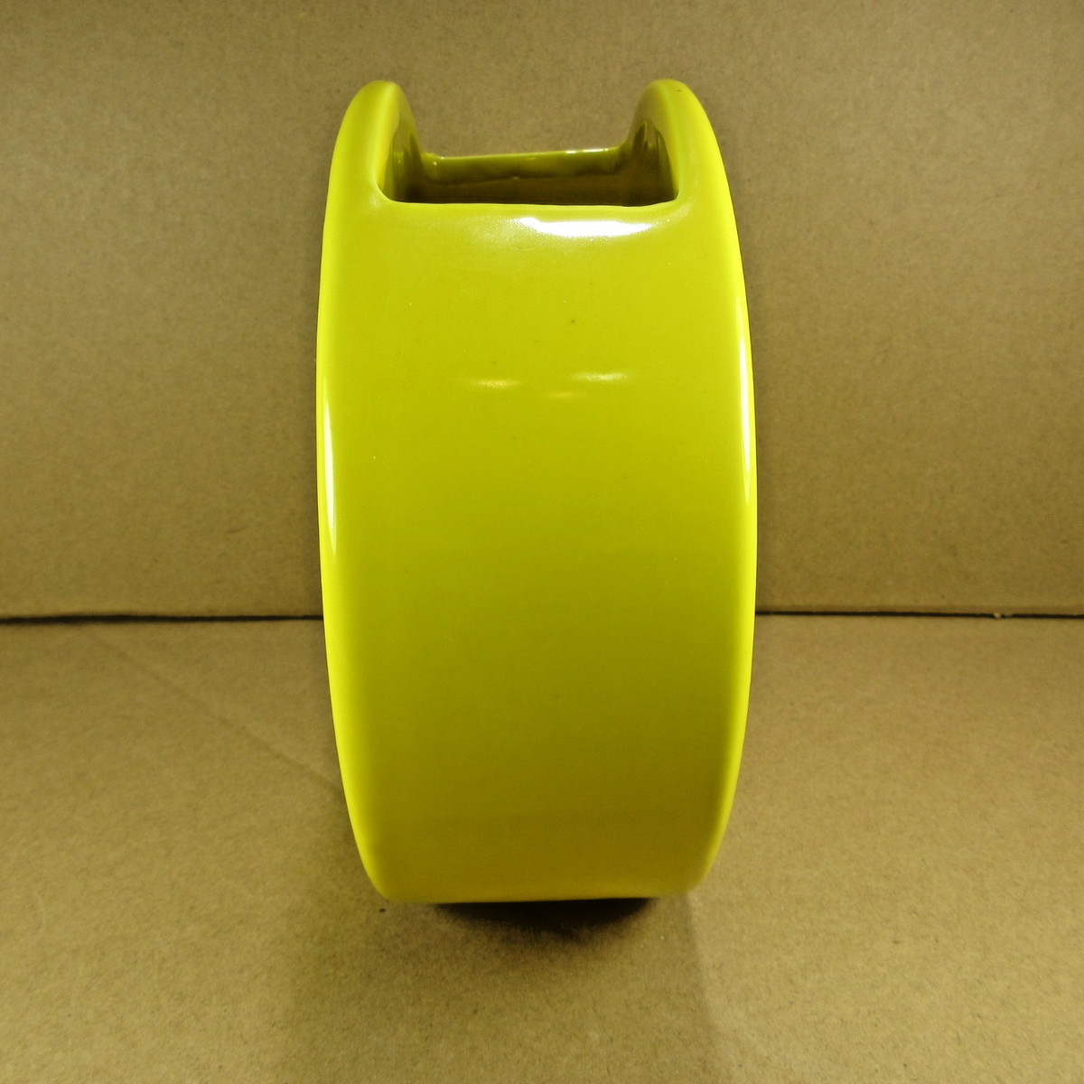 Rare Retro Smiley Face Vase Planter Glazed Yellow Finish 6'' Tall