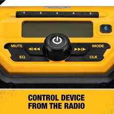 DEWALT 20V MAX Portable Radio  Battery Charger, Bluetooth DCR025 