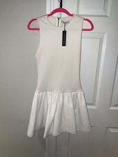 Alice + Olivia Ella drop waist vegan leather skirt mini dress NWT size 2 $395.00