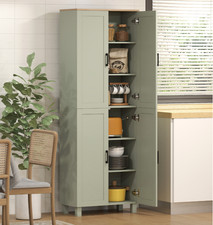 Tall Kitchen Cupboard Freestanding Storage Cabinet Modern Pantry Larder Unit NEW