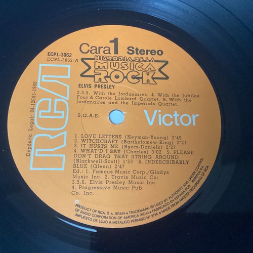 ELVIS PRESLEY LP RECORD ‘HISTORIA DE LA MUSICA ROCK’ (RCA) - Picture 4 of 4