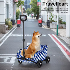 Foldable Small Pet Stroller 4 Wheels Dog Cat Teddy Baby Cart Rolling Cat Carrier