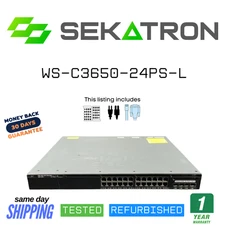 🔀 Cisco WS-C3650-24PS-L 24-Port PoE+ Gigabit Ethernet Switch LAN Base ⚡FastShip