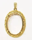 4 of 40x30mm Shiny Gold Victorian Deco Thick Scroll Gorgeous Pendant Setting