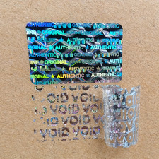 SECURITY TAMPER PROOF EVIDENT Warranty void stickers 24x15m hologram AUTHENTIC